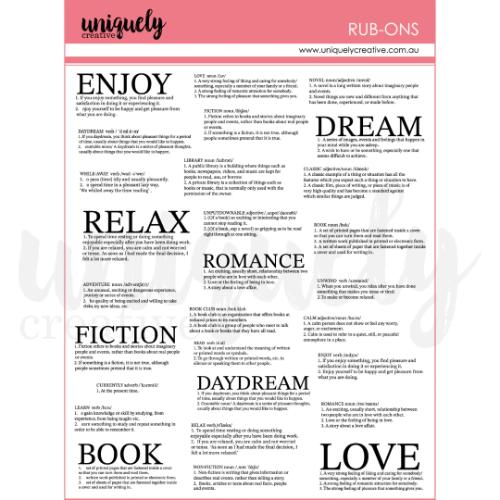 Uniquely Creative - Definition Rub-Ons