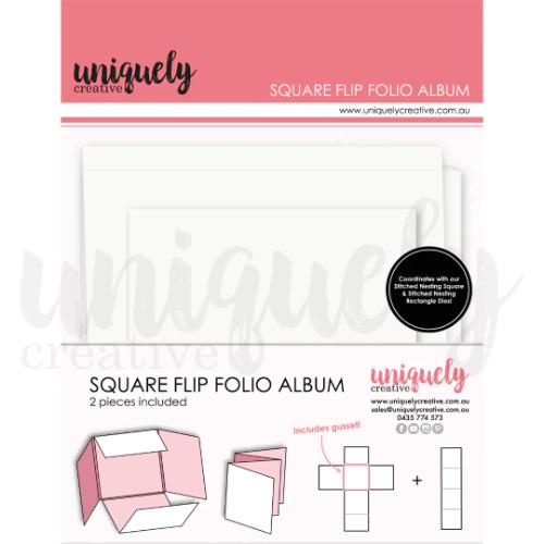 Uniquely Creative - Square Flip Folio Album - White - Postage as per Actual
