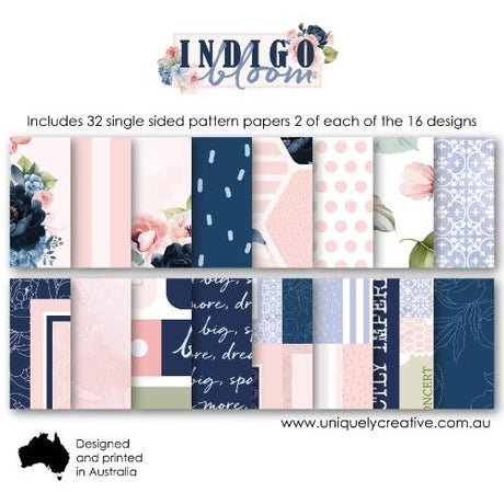 Uniquely Creative - Indigo Bloom 6 x 6 Collection Pack