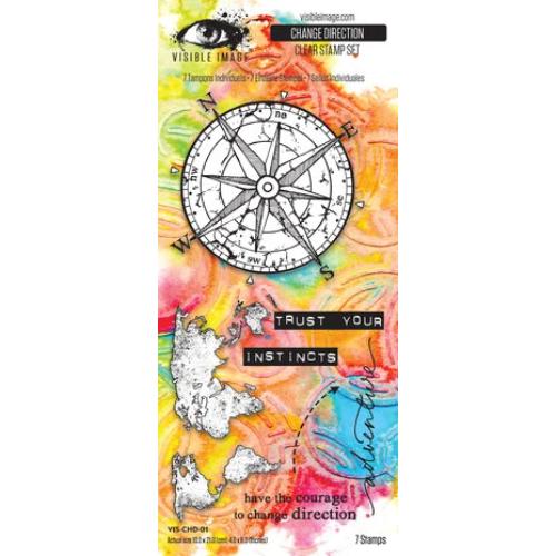 Visible Image Tomorrow's Memories 4x8 Inch Stamp Set Change Direction (VIS-CHD-01)