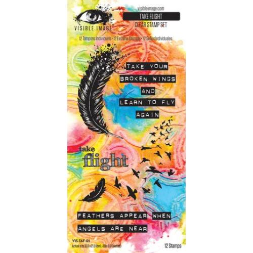 Visible Image Time To Fly 4x8 Inch Stamp Set Take Flight (VIS-TAF-01)