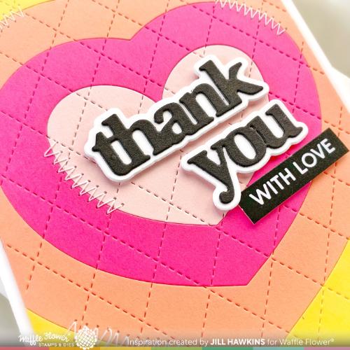Waffle Flower - Gradient Heart Panel Die