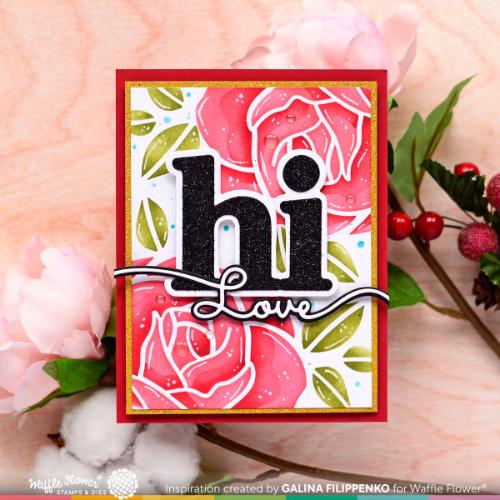 Waffle Flower - Lovely Rose Stencil Duo