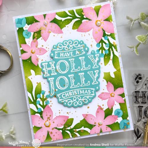 Waffle Flower - Poinsettia Frame Sentiments Combo