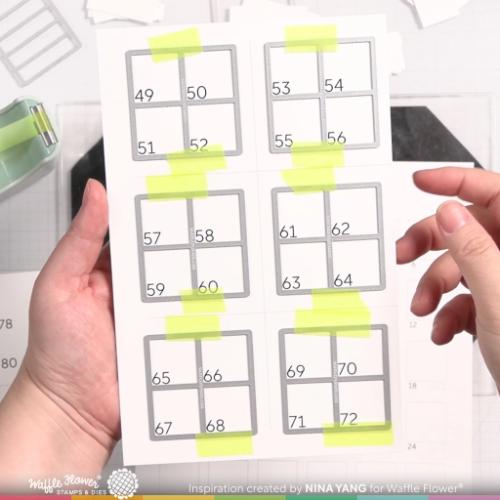 Waffle Flower - Printed Numbers for Ink Swatch 1x1 Die (2 sets of 1-96)