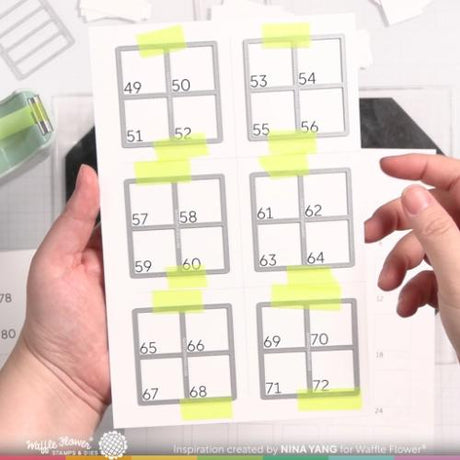 Waffle Flower - Printed Numbers for Ink Swatch 1x1 Die (2 sets of 1-96)