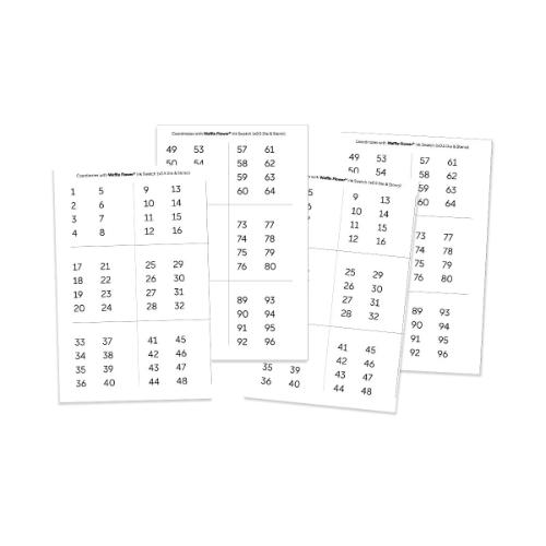 Waffle Flower - Printed Numbers for Ink Swatch 1x0.5 Die (2 sets of 1-96)