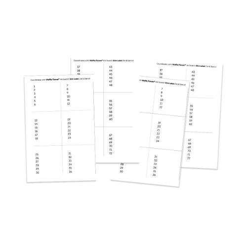 Waffle Flower - Printed Numbers for Ink Swatch Slim Label Die (2 sets of 1-72)