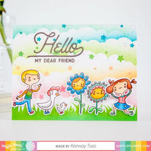 Waffle Flower - Keeway's Grass Scene Stencil