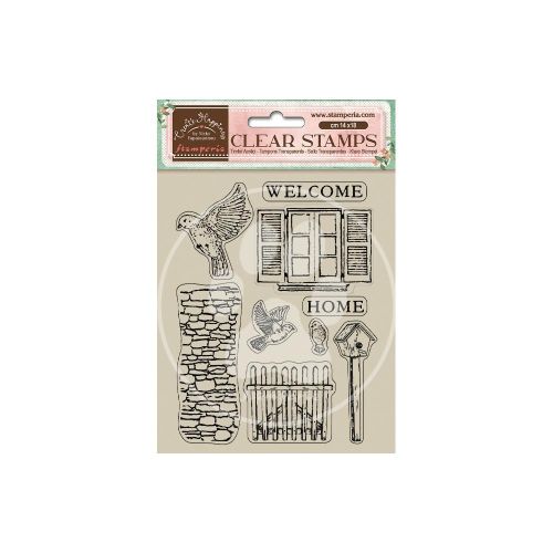 Stamperia -  Acrylic Stamp - Create Happiness Welcome Home Birds