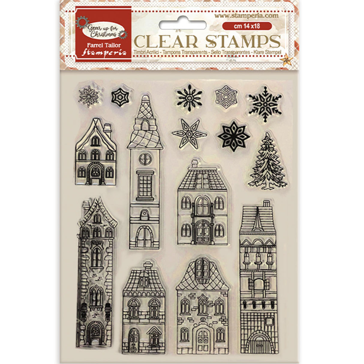 Stamperia Gear up for Christmas Clear Stamps Cozy Houses (WTK196)