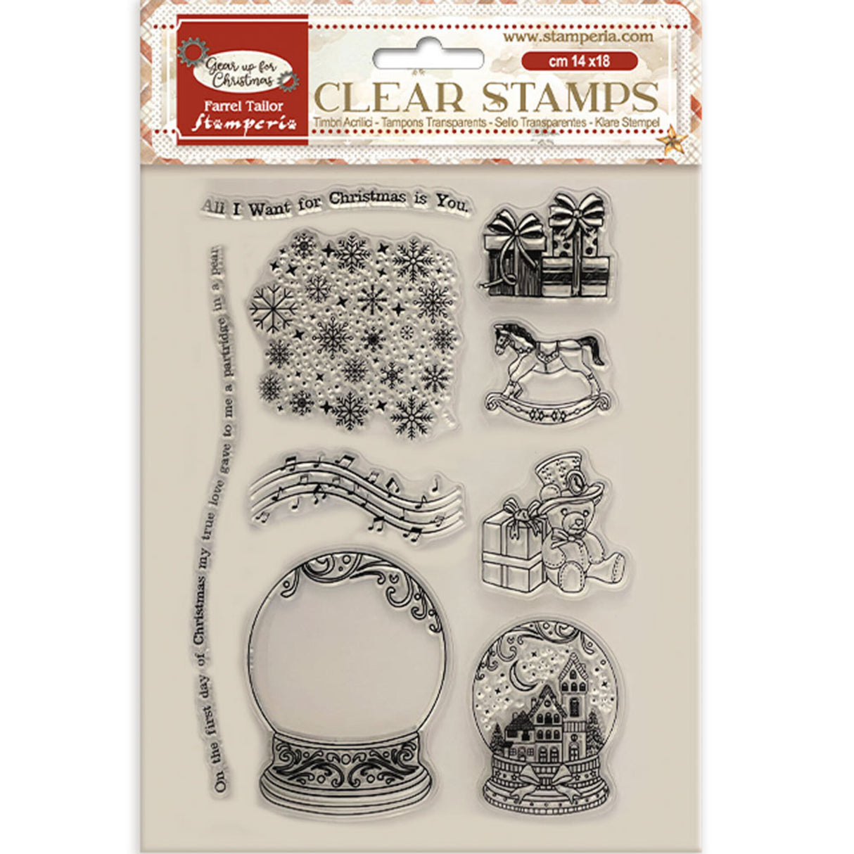 Stamperia Gear up for Christmas Clear Stamps Snowglobes (WTK197)