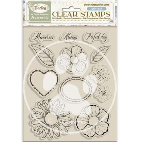 Stamperia Timeless Clear Stamps Flowers and Hearts (WTK221)