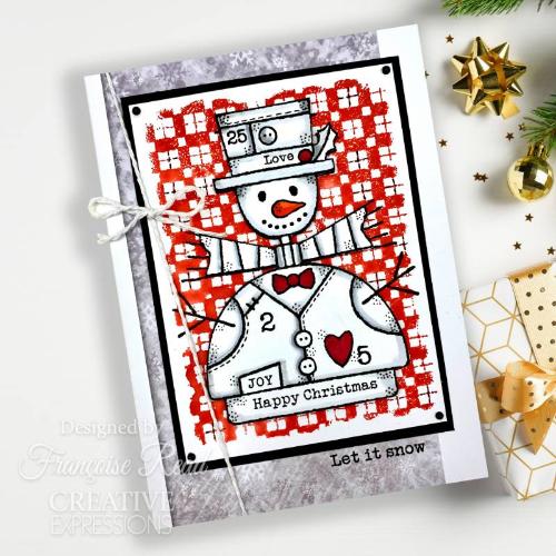 Woodware Clear Singles Wooden Snowman 4 in x 6 in Stamp Set