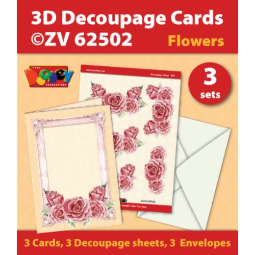 3D Decoupage-Cards Flowers 502
