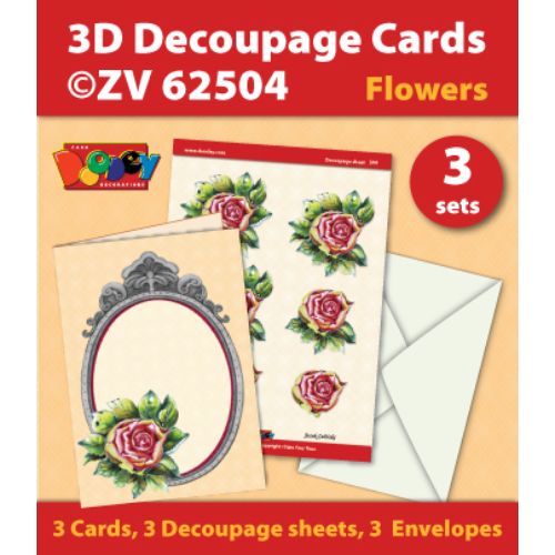 3D Decoupage-Cards Flowers 504