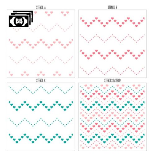 Brutus Monroe - Layering Stencil - Zig Heart