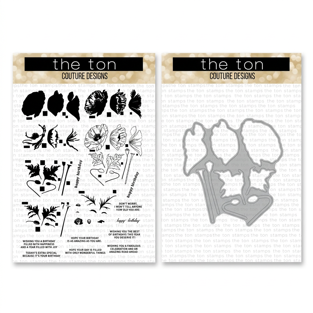 The Ton Stamps - Grouped Fresh Poppies - Bundle
