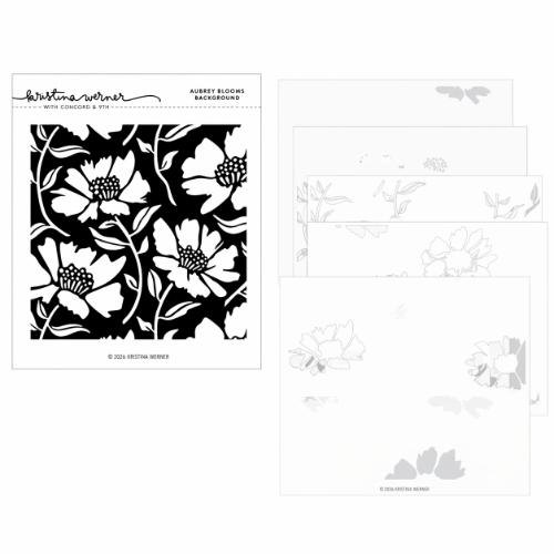 Concord & 9th - Aubrey Blooms Background Stamp (6 x 6) & Stencil Bundle - Postage as per Actual