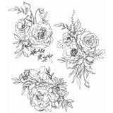 Tim Holtz Cling Stamps 7"X8.5" Floral Outlines