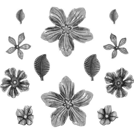 Tim Holtz Idea-Ology Metal Floral Adornments 12/Pkg