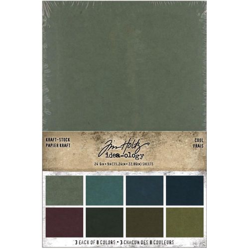 Idea-Ology Kraft-Stock Stack Cardstock Pad 6"X9" 24/Pkg Cool, 8 Colors/3 Each