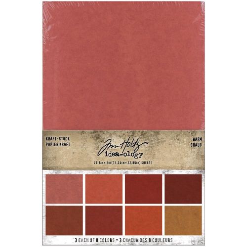 Idea-Ology Kraft-Stock Stack Cardstock Pad 6"X9" 24/Pkg Warm, 8 Colors/3 Each