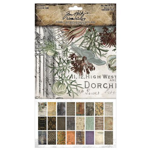 Tim Holtz Idea-Ology Double-Sided Backdrops 6" X 10" 24/Pkg Halloween