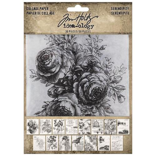 Tim Holtz Idea-ology Collage Paper Serendipity 30 Pieces