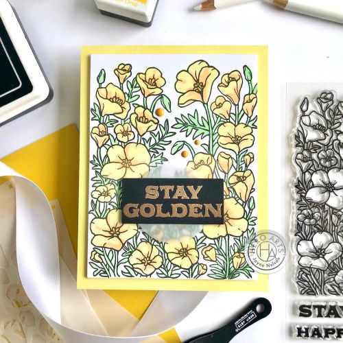 Hero Arts - Golden Poppies Stamp