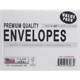 Leader Paper Products - A2 Envelopes (4.375"X5.75") 100/Pkg-White - Postage as per Actual