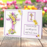 Katy Sue Designs Lilac Floral Cross 3D Die-Cut Decoupage (3pcs) (11-DCD724)