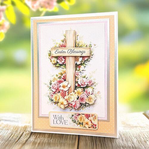 Katy Sue Designs Wooden Cross & Roses 3D Die-Cut Decoupage (3pcs) (11-DCD726)