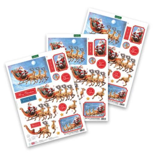Katy Sue Designs Santa in the Sky 3D Die-Cut Decoupage (3pcs) (11-DCD733)