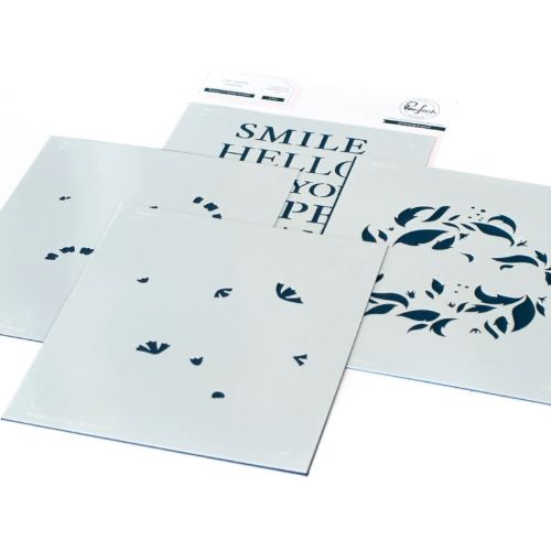 Pinkfresh Studio - Reason to Smile Wreath layering stencil set