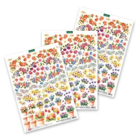 Katy Sue Designs Garden Flowers Die Cut Embellishments (3pcs) (12-DCE017GF)