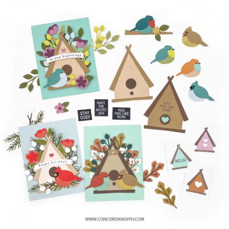 Concord & 9th - Birdhouse Blossoms Stamp Set (4 x 4)