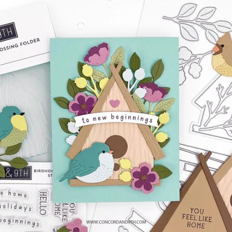 Concord & 9th - Birdhouse Blossoms Embossing Folder (2D)