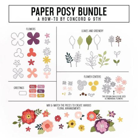 Concord & 9th - Paper Posy Embossing Folder (2D)