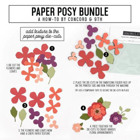 Concord & 9th - Paper Posy Embossing Folder (2D)