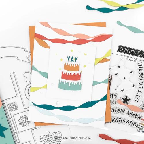 Concord & 9th - Accordion Birthday Stamp Set(3x4) and Die Bundle