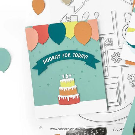 Concord & 9th - Accordion Birthday Stamp Set(3x4) and Die Bundle