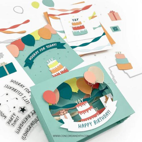 Concord & 9th - Accordion Birthday Stamp Set(3x4) and Die Bundle