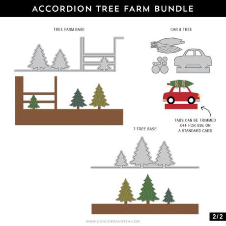 Concord & 9th - Accordion Tree Farm Stamp Set(3x3) and Die Bundle