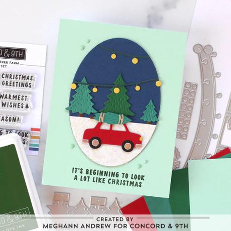 Concord & 9th - Accordion Tree Farm Stamp Set(3x3) and Die Bundle