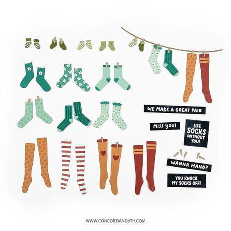 Concord & 9th - Cozy Toes Stamp Set(4x8) and Die Bundle