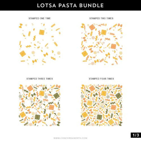 Concord & 9th - Lotsa Pasta Turnaboutª Stamp Set (6" x 8") & Die Bundle - Postage as per Actual