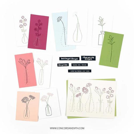 Concord & 9th - Simple Stems Stamp Set (4" x 8") & Piercing Die Bundle