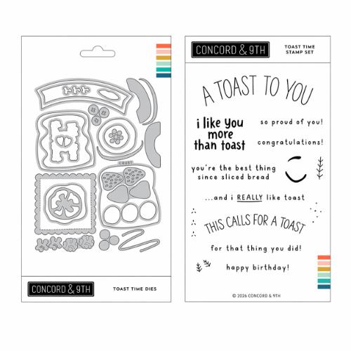 Concord & 9th - Toast Time Stamp Set (4" x 6") & Dies Bundle - Postage as per Actual