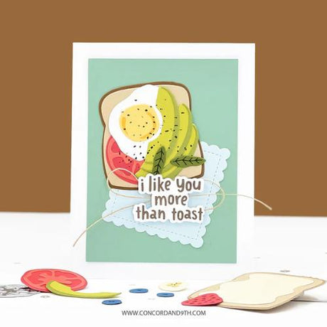 Concord & 9th - Toast Time Stamp Set (4" x 6") & Dies Bundle - Postage as per Actual